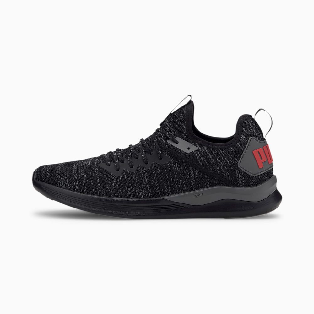 Puma IGNITE Flash evoKNIT Férfi Edzőcipő - Fekete/Piros ( Hungary - CTUSX9251 )